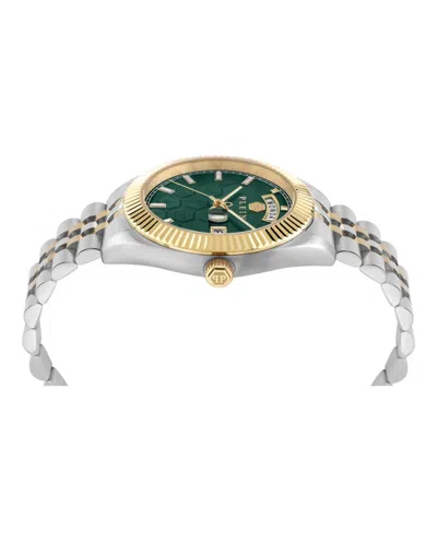 Philipp Plein Date Superlative Crystal Watch In Metallic