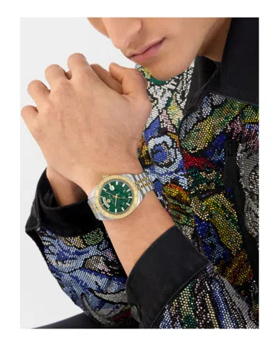 Philipp Plein Date Superlative Crystal Watch In Metallic