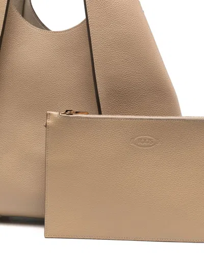 Tod's Beige Shoulder Bag With Central Strap