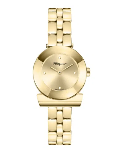 Ferragamo Gancino Bracelet Watch With Polished Gold Finish In Gold
