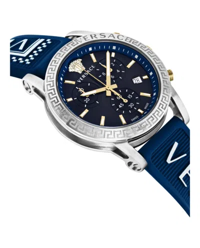 Versace Sport Tech Chronograph Watch In Blue