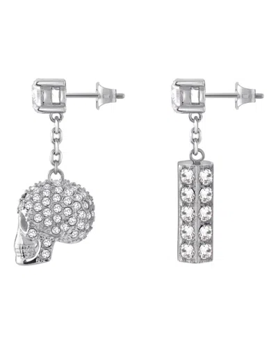 Philipp Plein Sliding $kull Crystal Dangle Earrings