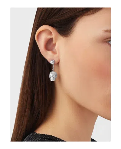 Philipp Plein Sliding $kull Crystal Dangle Earrings