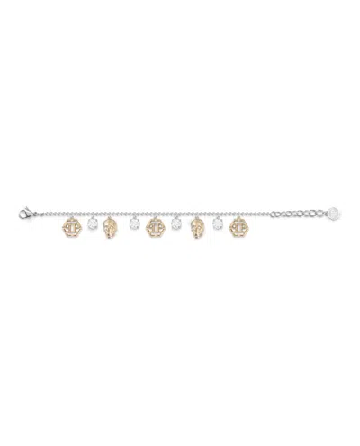 Philipp Plein Delicate Chain Bracelet With Skull Motif In Metallic