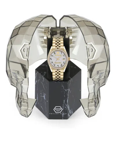 Philipp Plein Date Superlative Crystal Watch In Gold