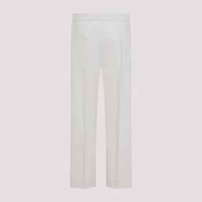 Max Mara Tailored White Trousers With Subtle Pleats And Clean Finish In White