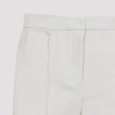 Max Mara Tailored White Trousers With Subtle Pleats And Clean Finish In White
