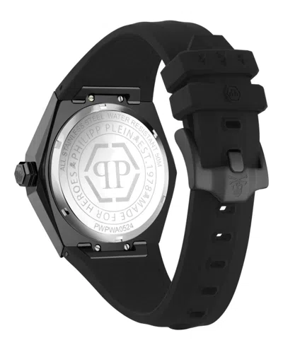 Philipp Plein Men's The Skull Spikes Black Silicone Strap Watch 45mm In Black