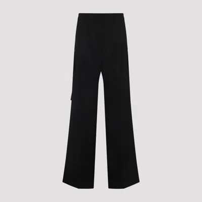 Rick Owens Wide-leg Trousers With High Waist And Utility Pockets In Black