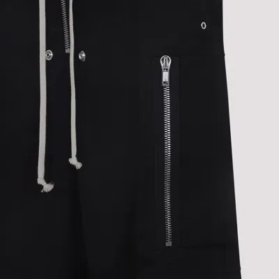 Rick Owens Wide-leg Trousers With High Waist And Utility Pockets In Black