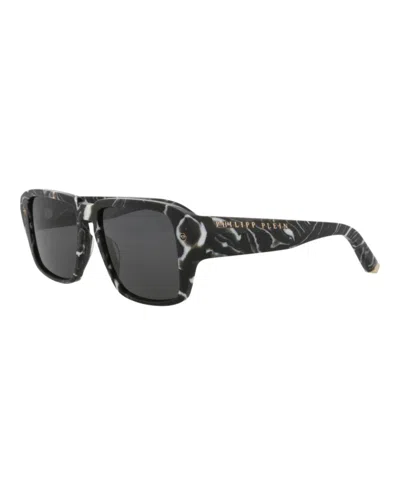 Philipp Plein Square-frame Acetate Sunglasses With Marbled Finish