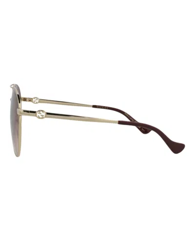 Gucci Aviator-frame Metal Sunglasses With Gradient Lenses In Brown