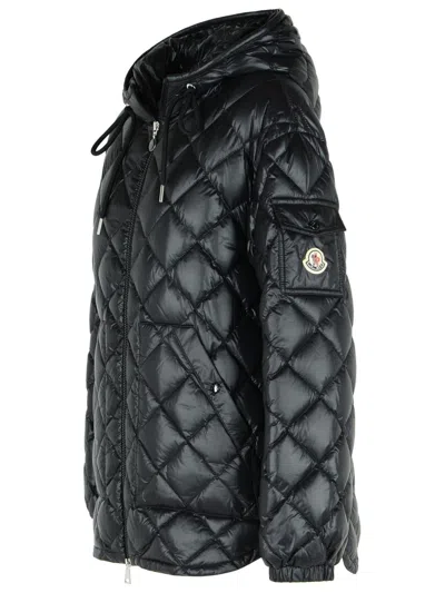 Moncler Polyamide Down Jacket With Diamond Quilting And Flared Hem