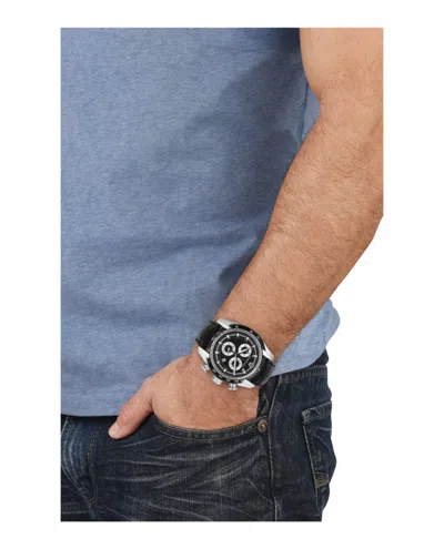 Versace Chronograph Date Quartz Watch In Black