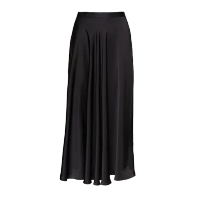 Balenciaga Asymmetric Black Skirt With Flowing Silhouette In Black