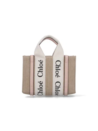 Chloé "woody" Mini Bag Beige