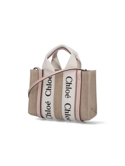 Chloé "woody" Mini Bag Beige