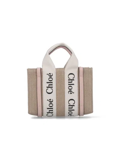 Chloé "woody" Mini Bag Beige