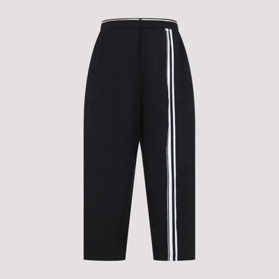 Mordecai Black Virgin Wool Pleated Drawstring Structured Wool Trousers