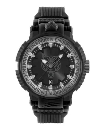 Plein Sport Tiger Power Silicone Watch In Black