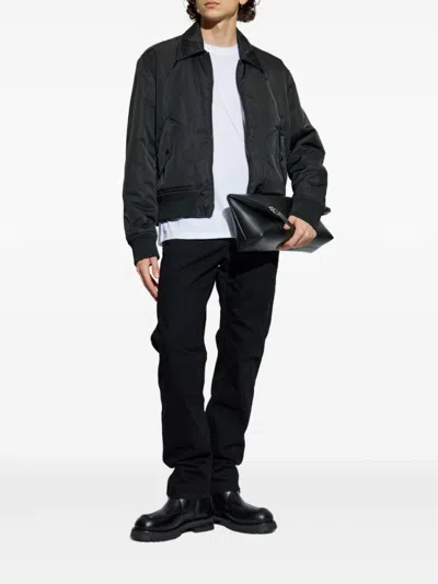Balmain Contemporary Black Coat With Ribbed Cuffs And Flap Pockets In Black