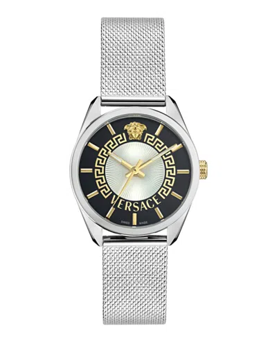 Versace New V-circle Bracelet Watch In Metallic
