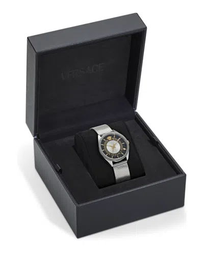 Versace New V-circle Bracelet Watch In Metallic