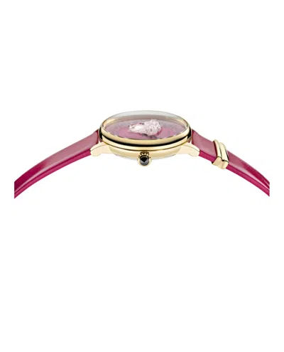 Versace Medusa Alchemy Leather Strap In Purple