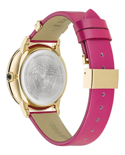 Versace Medusa Alchemy Leather Strap In Purple