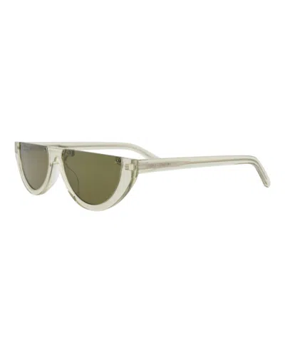 Saint Laurent Cat Eye-frame Acetate Sunglasses With Saddle Nose Bridge In Green