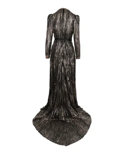Bottega Veneta Long Sleeve Lurex Gown