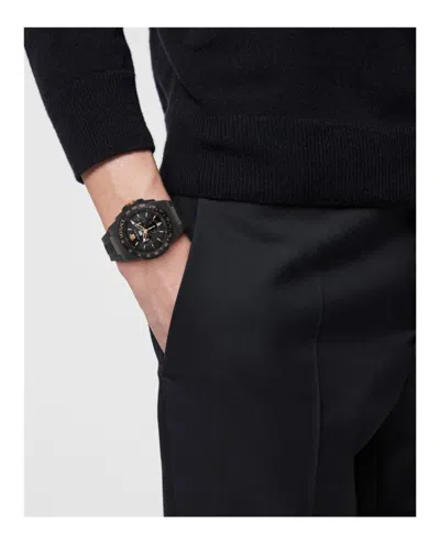 Versace Greca Extreme Chrono Silicone Watch In Black