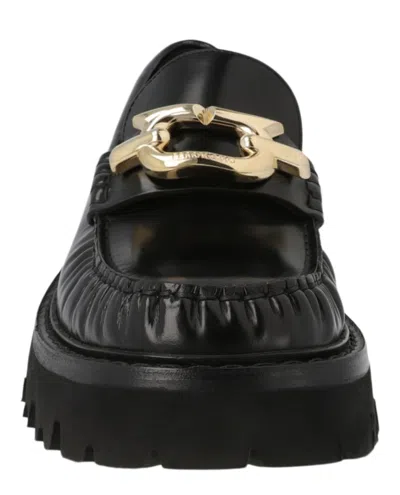Ferragamo Ingrid Leather Loafers In Black