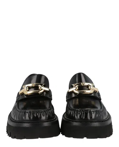 Ferragamo Ingrid Leather Loafers In Black