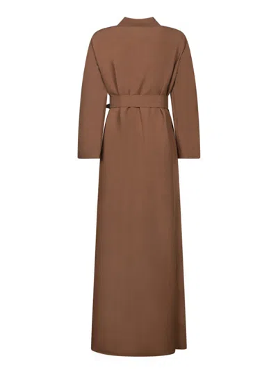 Blanca Vita Maxi Dress With Classic Collar And Frontal Split