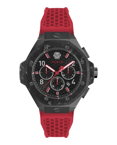 Philipp Plein Plein Chrono Royal Silicone Watch In Red