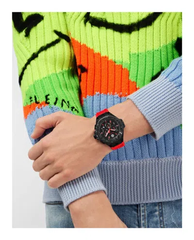 Philipp Plein Plein Chrono Royal Silicone Watch In Red