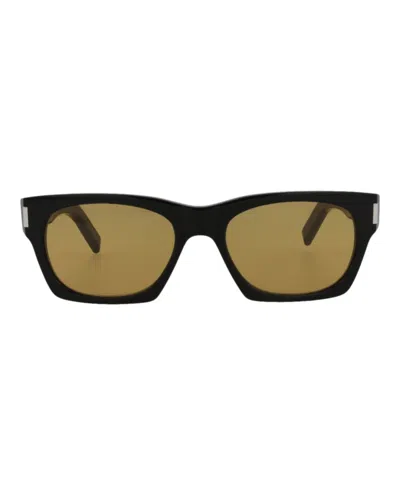 Saint Laurent Square-frame Acetate Sunglasses With Saddle Nose Bridge In Black