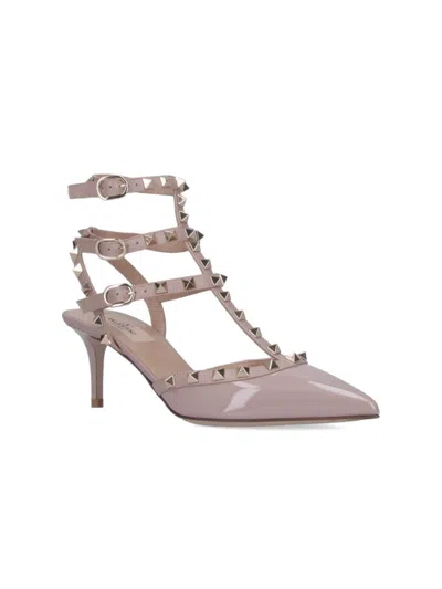 Valentino Garavani Pointed Toe Slingback Pumps With Gold-tone Studs