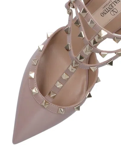 Valentino Garavani Pointed Toe Slingback Pumps With Gold-tone Studs