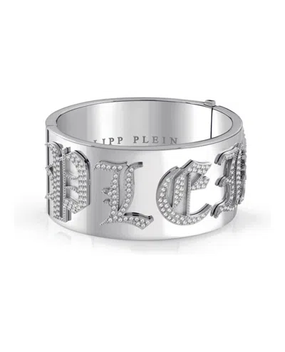 Philipp Plein Pp Lady Gothic Crystal Bangle Bracelet Woman Bracelet Silver Size Onesize Stainless St In Metallic