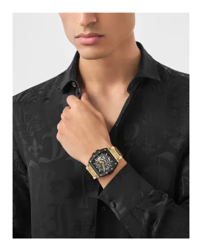 Philipp Plein Men's Automatic The Skeleton 2.0 Gold Ion Plated Bracelet Watch 44mm In Gold