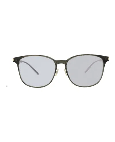 Saint Laurent Square-frame Acetate Sunglasses With Nose Pads In Gray