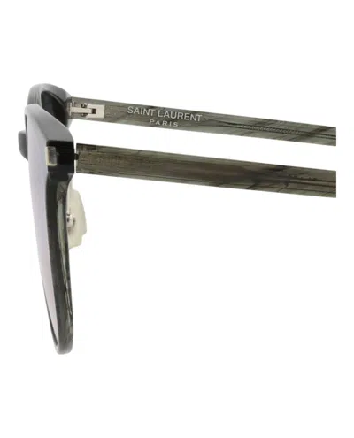 Saint Laurent Square-frame Acetate Sunglasses With Nose Pads In Gray