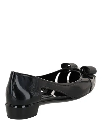 Ferragamo Jelly Patent Leather Pumps In Black