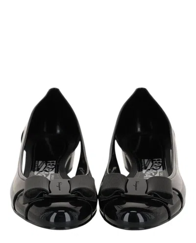 Ferragamo Jelly Patent Leather Pumps In Black