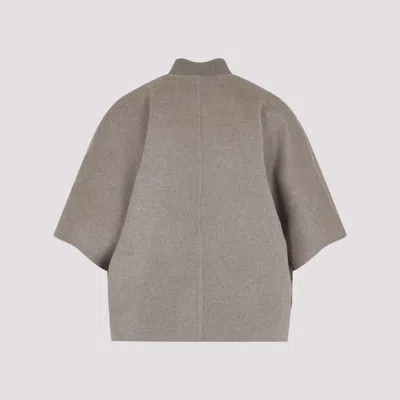 Max Mara Leticia Bomber Cape In Cacha Grey Cashmere In Pink
