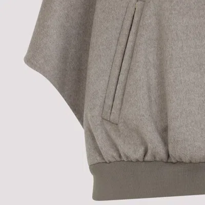 Max Mara Leticia Bomber Cape In Cacha Grey Cashmere In Pink