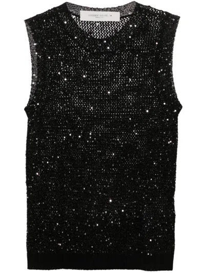 Golden Goose Knitted Vest With Sequins Embell