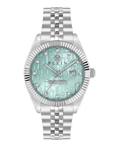 Philipp Plein Date Superlative Crystal Watch In Metallic